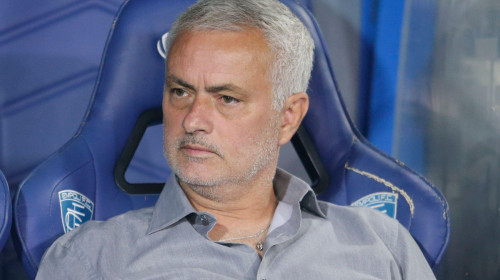 RomaÕs Portugal coach Jose Mourinho looks during the Serie A football match between Empoli vs As Roma at the Carlo Castellani Stadium Empoli, north Italy, on September 12, 2022.
