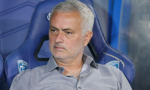 RomaÕs Portugal coach Jose Mourinho looks during the Serie A football match between Empoli vs As Roma at the Carlo Castellani Stadium Empoli, north Italy, on September 12, 2022.