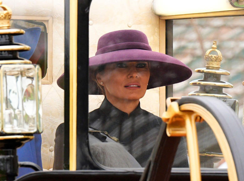 First Lady Melania Trump during a carriage procession through the Windsor Estate at Windsor Castle in Windsor, Berkshire, on day one of US President Donald Trump's second state visit to the UK. Picture date: Wednesday September 17, 2025.