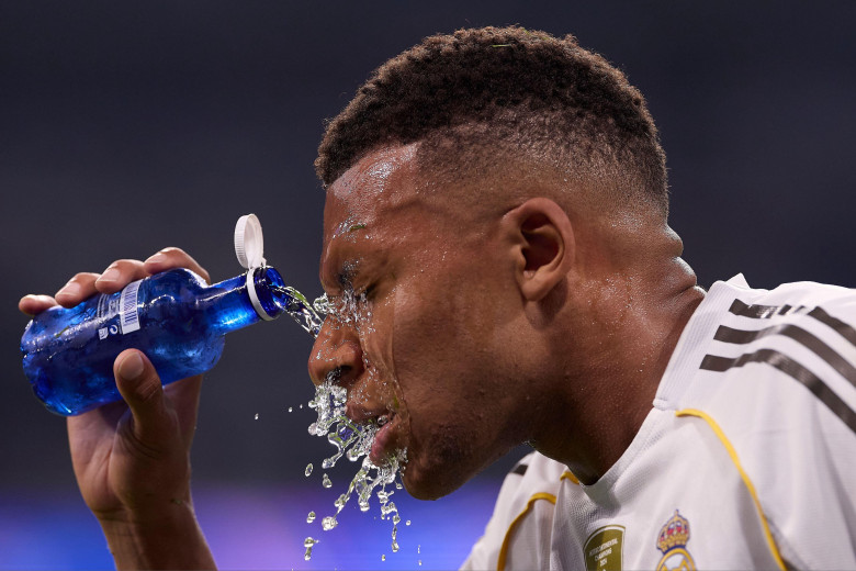 Kylian Mbappe of Real Madrid CF is seen in action during the UEFA Champions League 2025/2026 first round day 1 football match between Real Madrid CF and Olympique de Marseille at Santiago Bernabeu Stadium. Final score: Real Madrid CF 2 : 1 Olympique de Ma