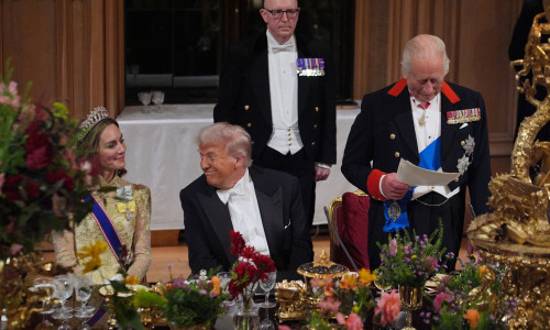 Regele Charles al III-lea și Donald Trump, în timpul vizitei președintelui american în Marea Britanie/ Profimedia