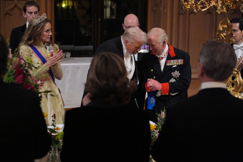 Regele Charles al III-lea și Donald Trump, în timpul vizitei președintelui american în Marea Britanie/ Profimedia