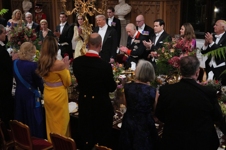 Regele Charles al III-lea și Donald Trump, în timpul vizitei președintelui american în Marea Britanie/ Profimedia