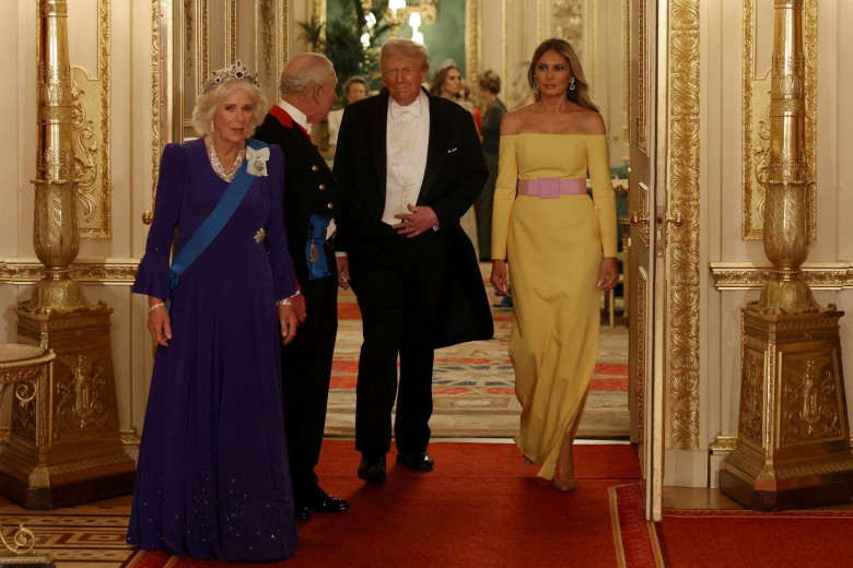 Regele Charles al III-lea și Donald Trump, în timpul vizitei președintelui american în Marea Britanie/ Profimedia