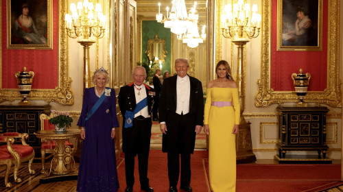 Regele Charles al III-lea și Donald Trump, în timpul vizitei președintelui american în Marea Britanie/ Profimedia