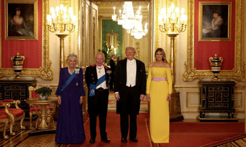 Regele Charles al III-lea și Donald Trump, în timpul vizitei președintelui american în Marea Britanie/ Profimedia
