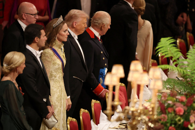 Regele Charles al III-lea și Donald Trump, în timpul vizitei președintelui american în Marea Britanie/ Profimedia