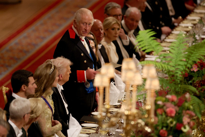 Regele Charles al III-lea și Donald Trump, în timpul vizitei președintelui american în Marea Britanie/ Profimedia