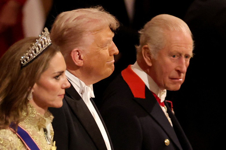 Regele Charles al III-lea și Donald Trump, în timpul vizitei președintelui american în Marea Britanie/ Profimedia