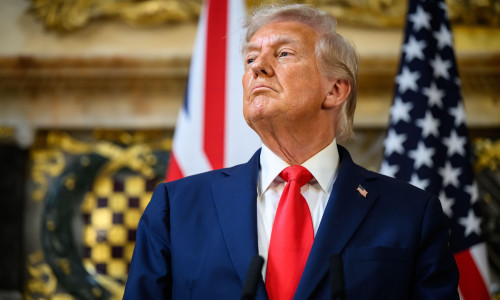 US President Donald Trump during a press conference at Chequers, near Aylesbury in Buckinghamshire, on day two of the president's second state visit to the UK. Picture date: Thursday September 18, 2025.
