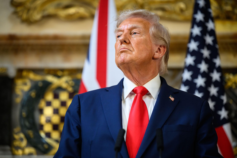 US President Donald Trump during a press conference at Chequers, near Aylesbury in Buckinghamshire, on day two of the president's second state visit to the UK. Picture date: Thursday September 18, 2025.
