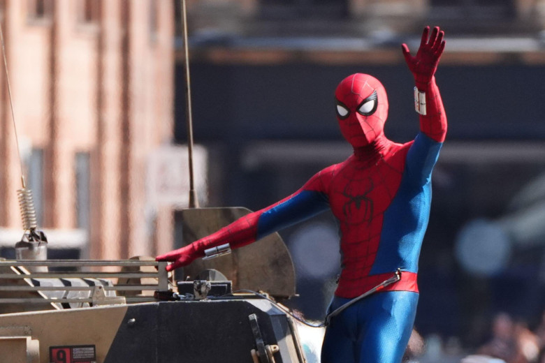 A person in a Spider-Man suit during filming on Hutcheson Street in Glasgow for the latest film in the Spider-Man franchise, Spider-Man: Brand New Day. The sequel will see Tom Holland reprise his main role and is set to be directed by Destin Daniel Cretto