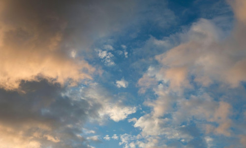 Orange Clouds Against Blue Sky
