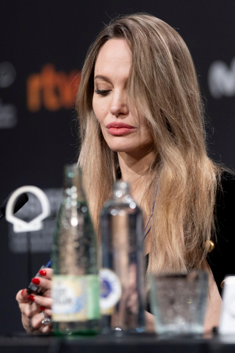 Angelina Jolie attended "Couture" the press conference during 73st San Sebastian International Film Festival at Kursaal Palace on September 22, 2025 in Donostia / San Sebastian, Spain.