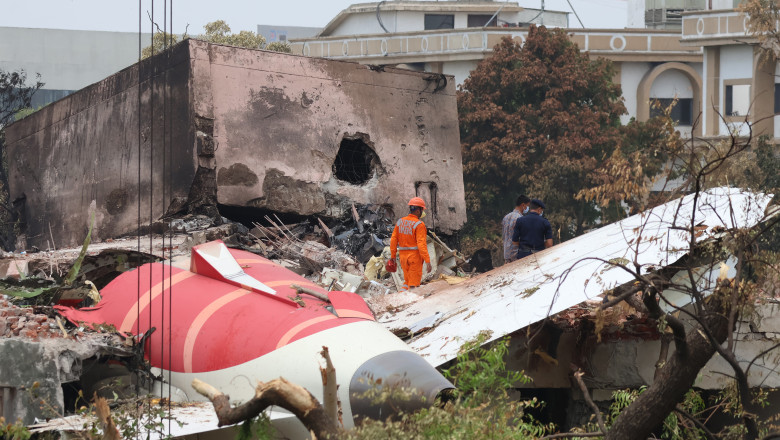 Aftermath Of The Air India Aircraft Crash During Take-Off In Ahmedabad