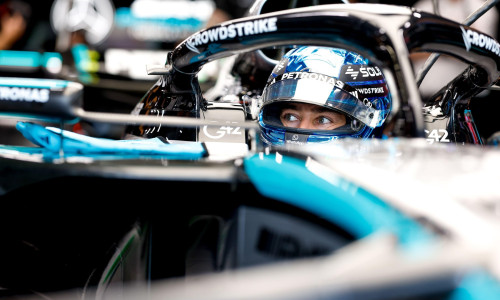 RUSSELL George (gbr), Mercedes AMG F1 Team W16, portrait during the 2025 Formula 1 Singapore Grand Prix, 18th round of the 2025 FIA Formula One World Championship from October 3 to 5, 2025 on the Marina Bay Street Circuit, in Singapore