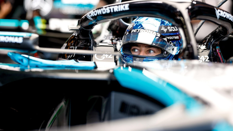 RUSSELL George (gbr), Mercedes AMG F1 Team W16, portrait during the 2025 Formula 1 Singapore Grand Prix, 18th round of the 2025 FIA Formula One World Championship from October 3 to 5, 2025 on the Marina Bay Street Circuit, in Singapore