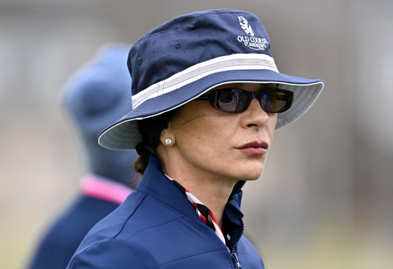 Catherine Zeta-Jones on the 16th during day one of the 2025 Alfred Dunhill Links Championship at the Carnoustie Golf Links course, Angus. Picture date: Thursday October 2, 2025.