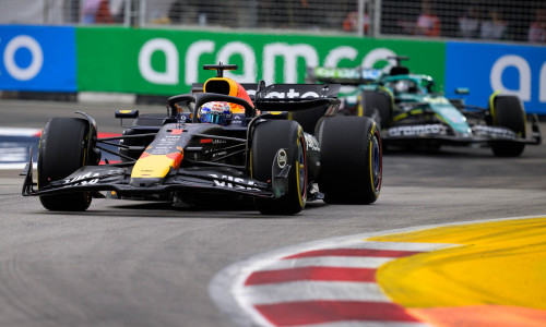 Marina Bay Street Circuit, Singapore. 4th Oct 2025. Max Verstappen of Oracle Red Bull Racing During FP3. Ahmad Al Shehab/Alamy Live News.