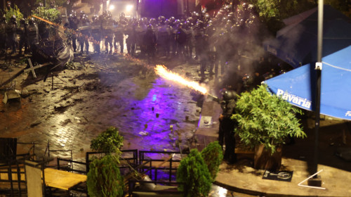 Clashes erupted during protests in Georgia