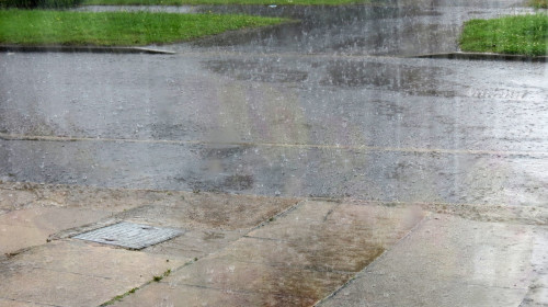 Heavy rain.