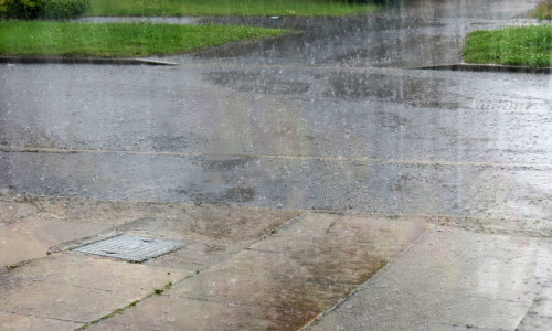 Heavy rain.