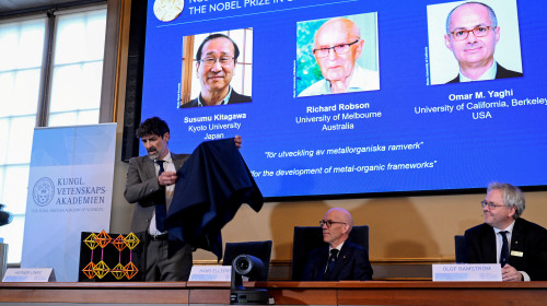 The Nobel Prize in Chemistry is announced at the Royal Swedish Academy of Sciences in Stockholm