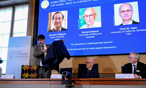 The Nobel Prize in Chemistry is announced at the Royal Swedish Academy of Sciences in Stockholm
