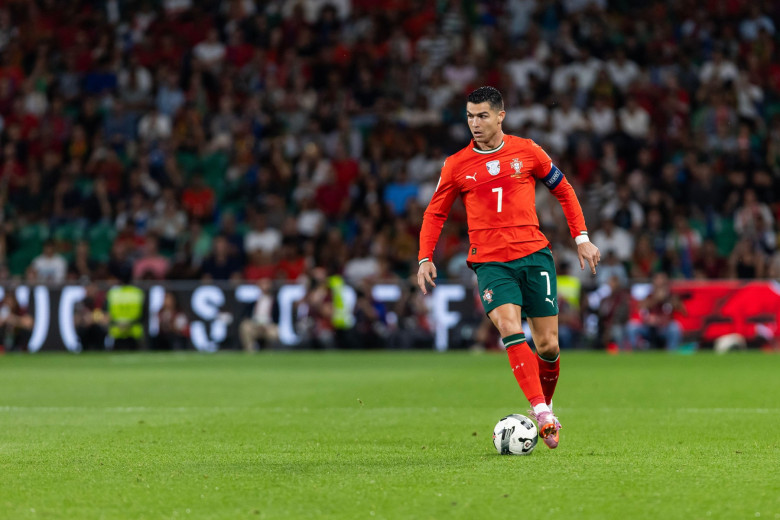 Cristiano Ronaldo of Portugal seen in action during the FIFA World Cup 2026 qualifying round match between Portugal and Hungary at Alvalade Stadium. (Final score: Portugal 2 -2 Hungary)
