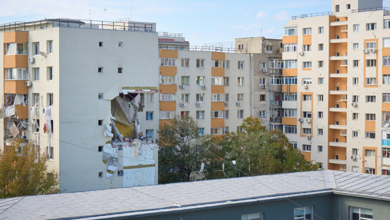 Bucharest, Romania. 17th Oct, 2025: Several apartments destroyed in a powerful explosion caused by a gas buildup at a residential building in the Rahova district of Bucharest. At the time of reporting, there were three dead and thirteen injured transporte