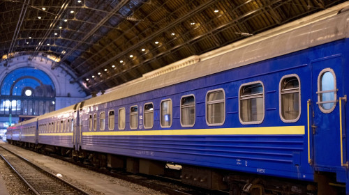 Ukrainian Railways train in Budapest