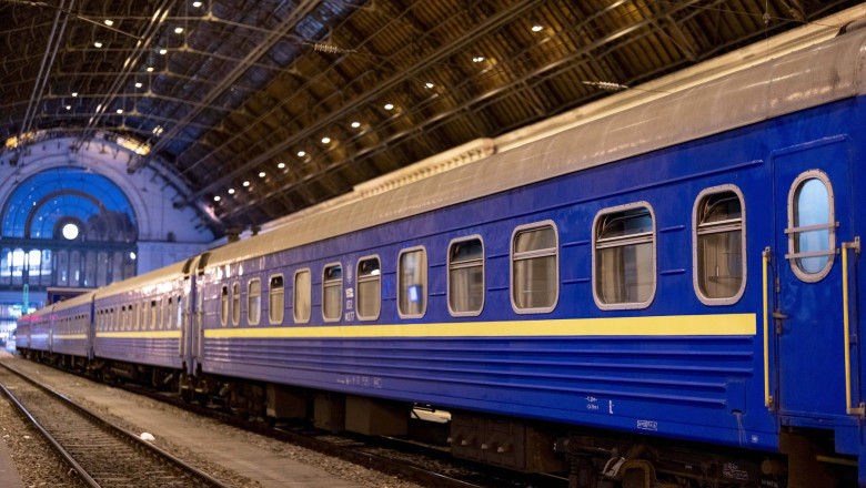 Ukrainian Railways train in Budapest