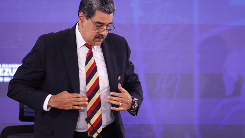 Nicolas Maduro Addresses The Media In Caracas