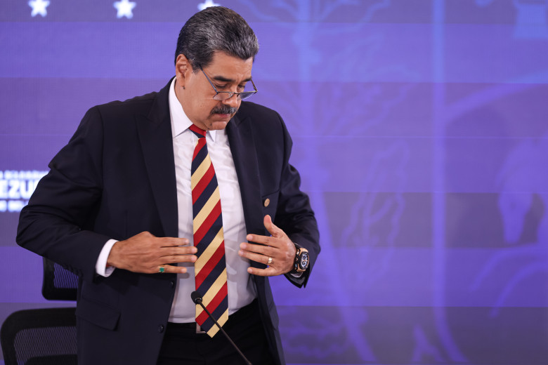 Nicolas Maduro Addresses The Media In Caracas