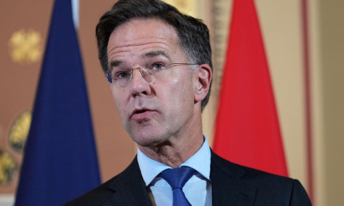 Nato secretary-general Mark Rutte speaking to the media following a meeting with the Coalition of the Willing allies at the Foreign, Commonwealth and Development Office (FCDO) in Westminster, London. The UK and France have led efforts to bring together co