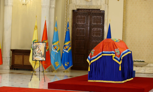 Sicriul cu rămăşiţele pământeşti ale lui Grigore Alexandru Ghyka