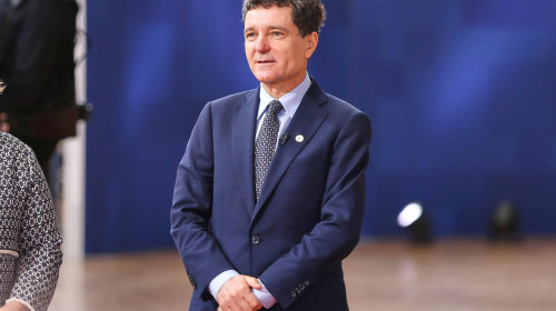 Brüssel, Belgien, 23.10.2025: Europa-Gebäude: Europäischer Rat: Nicusor Dan, Präsident von Rumänien *** Brussels, Belgiu