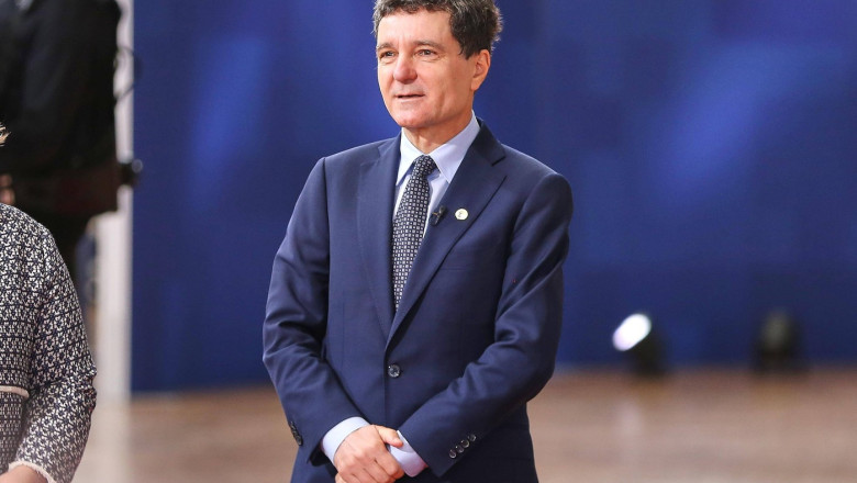 Brüssel, Belgien, 23.10.2025: Europa-Gebäude: Europäischer Rat: Nicusor Dan, Präsident von Rumänien *** Brussels, Belgiu