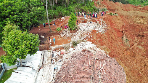 INDONESIA CILACAP LANDSLIDE AFTERMATH