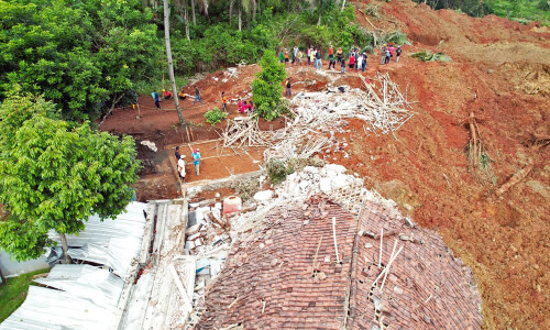 INDONESIA CILACAP LANDSLIDE AFTERMATH