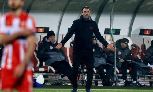 27.11.2025 Belgrade(Serbia) FK Crvena Zvezda(FC Red Star)-FCSB Europa League men s fooball Elias Charalambous FCSB coach