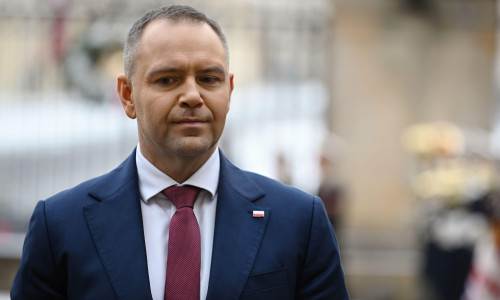 Prague, Czech Republic. 24th Nov, 2025. Polish President Karol Nawrocki seen before their meeting at Prague Castle. Polish President Karol Nawrocki and his wife Marta Nawrocka visit the Czech Republic and met with the Czech President Petr Pavel and his wi