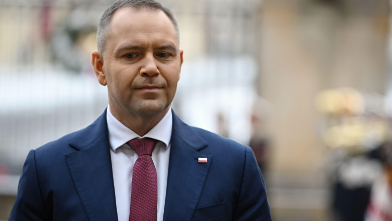 Prague, Czech Republic. 24th Nov, 2025. Polish President Karol Nawrocki seen before their meeting at Prague Castle. Polish President Karol Nawrocki and his wife Marta Nawrocka visit the Czech Republic and met with the Czech President Petr Pavel and his wi