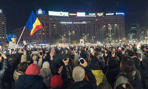 Protest in Piața Victoriei