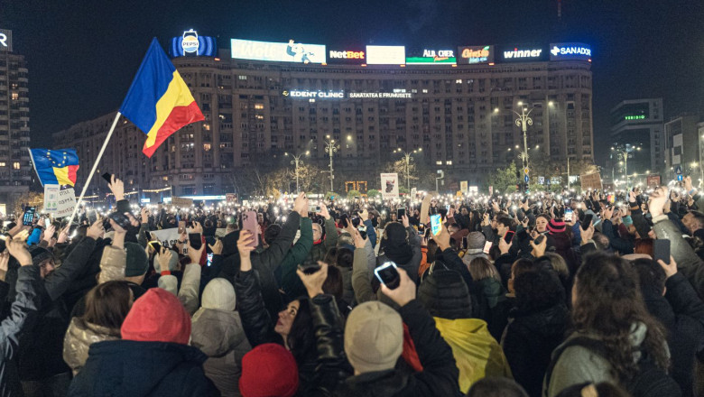 Protest in Piața Victoriei