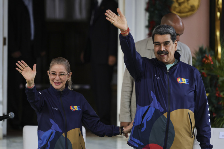 Nicolas Maduro Receives A Contingent At Miraflores On The Venezuelan Student Day