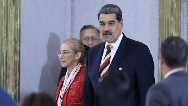 Nicolas Maduro Addresses The Media In Caracas