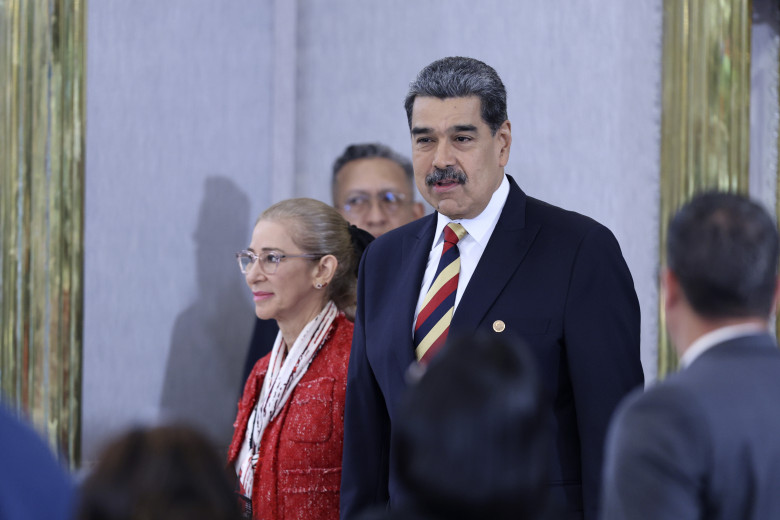 Nicolas Maduro Addresses The Media In Caracas