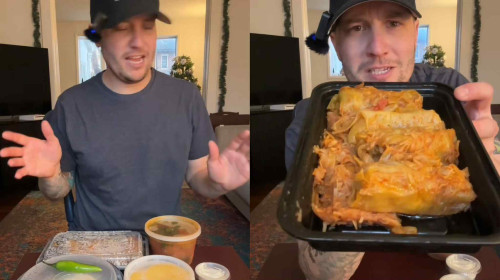 Reacția unui vlogger american când descoperă mâncarea românească/ Foto: Captură video