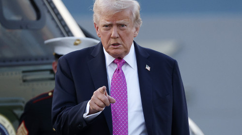 President Trump Departs Morristown Airport En Route To Washington, DC